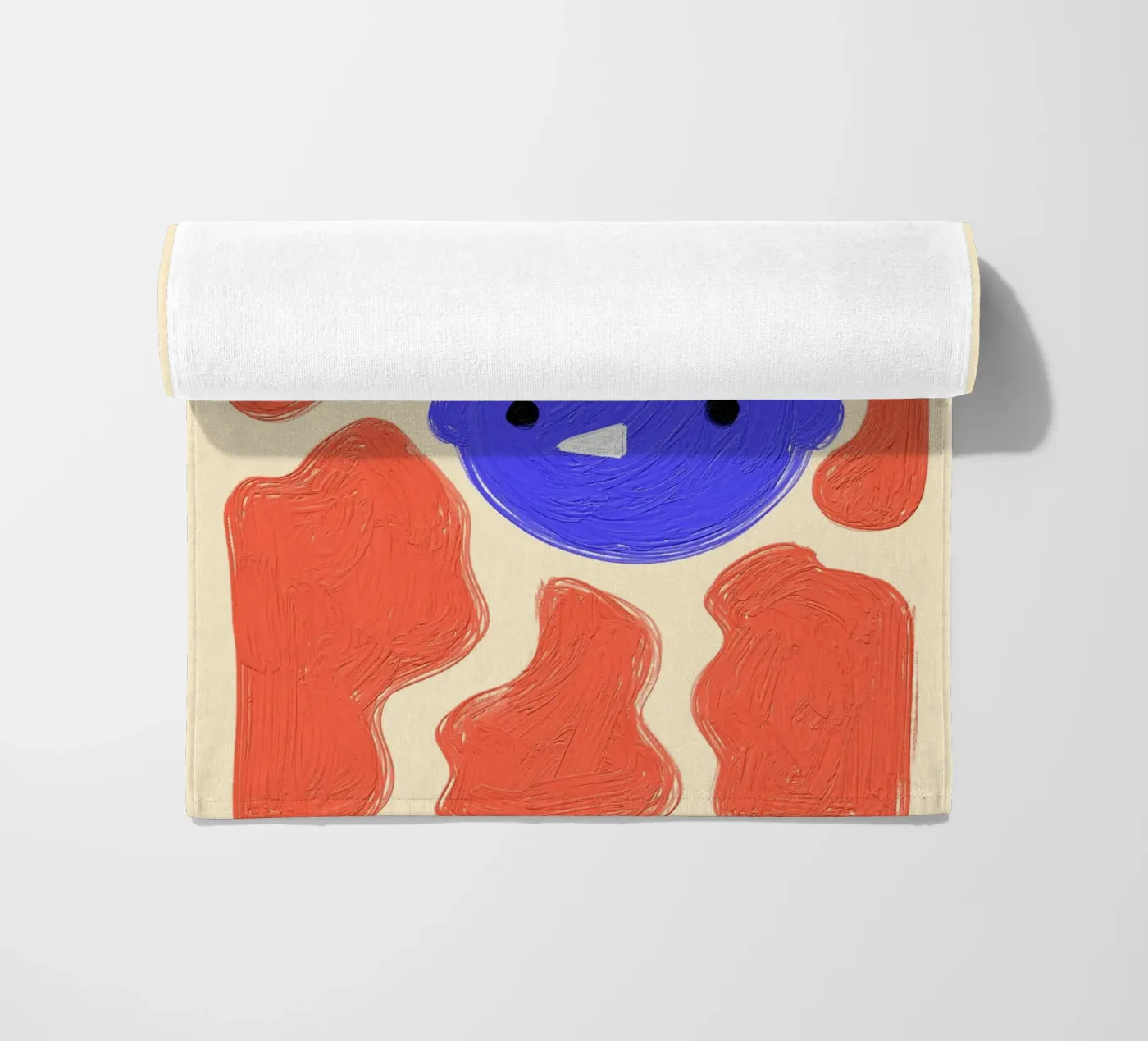Face beach towel by Johannes Lott Illustration