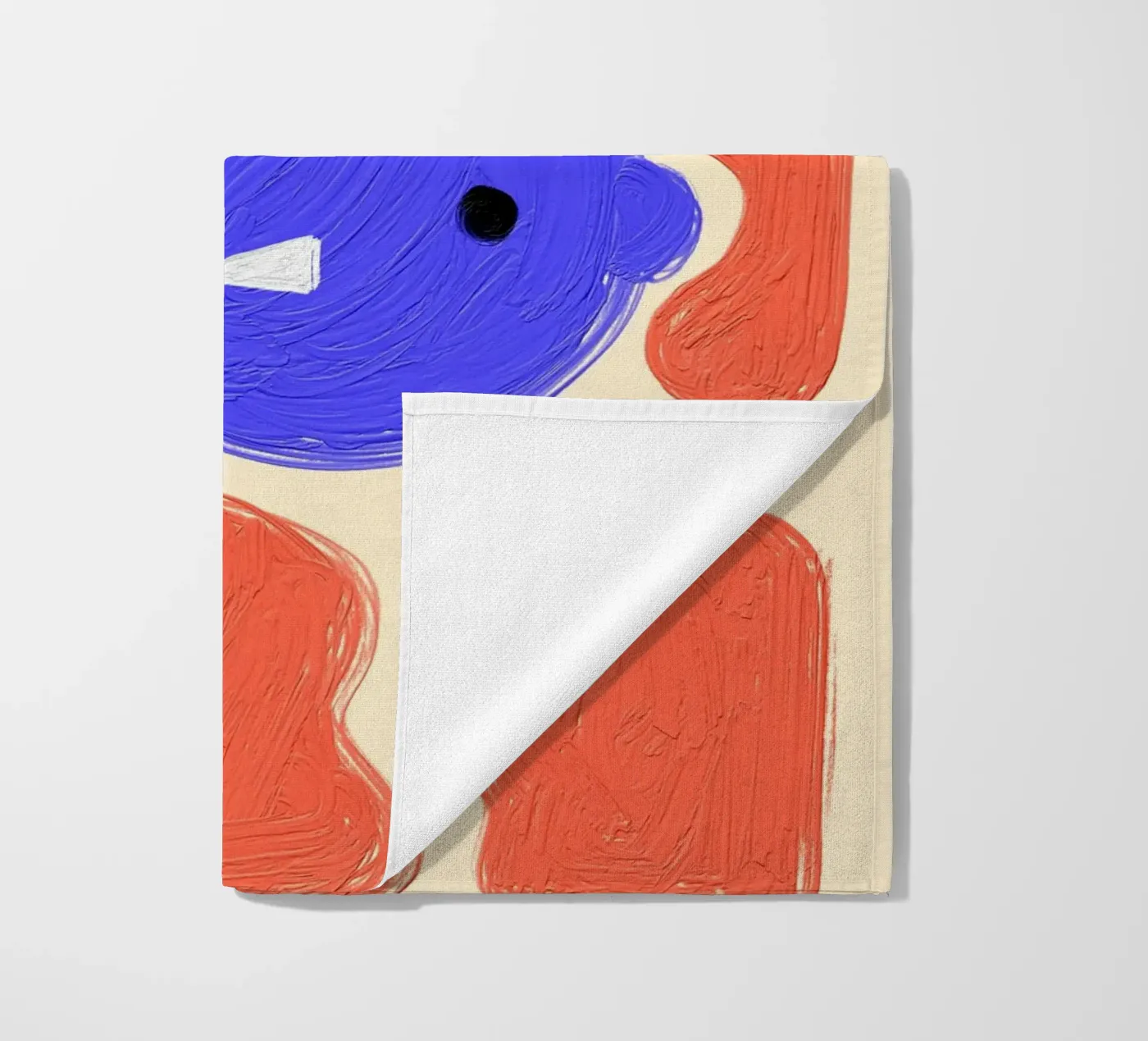 Face beach towel by Johannes Lott Illustration