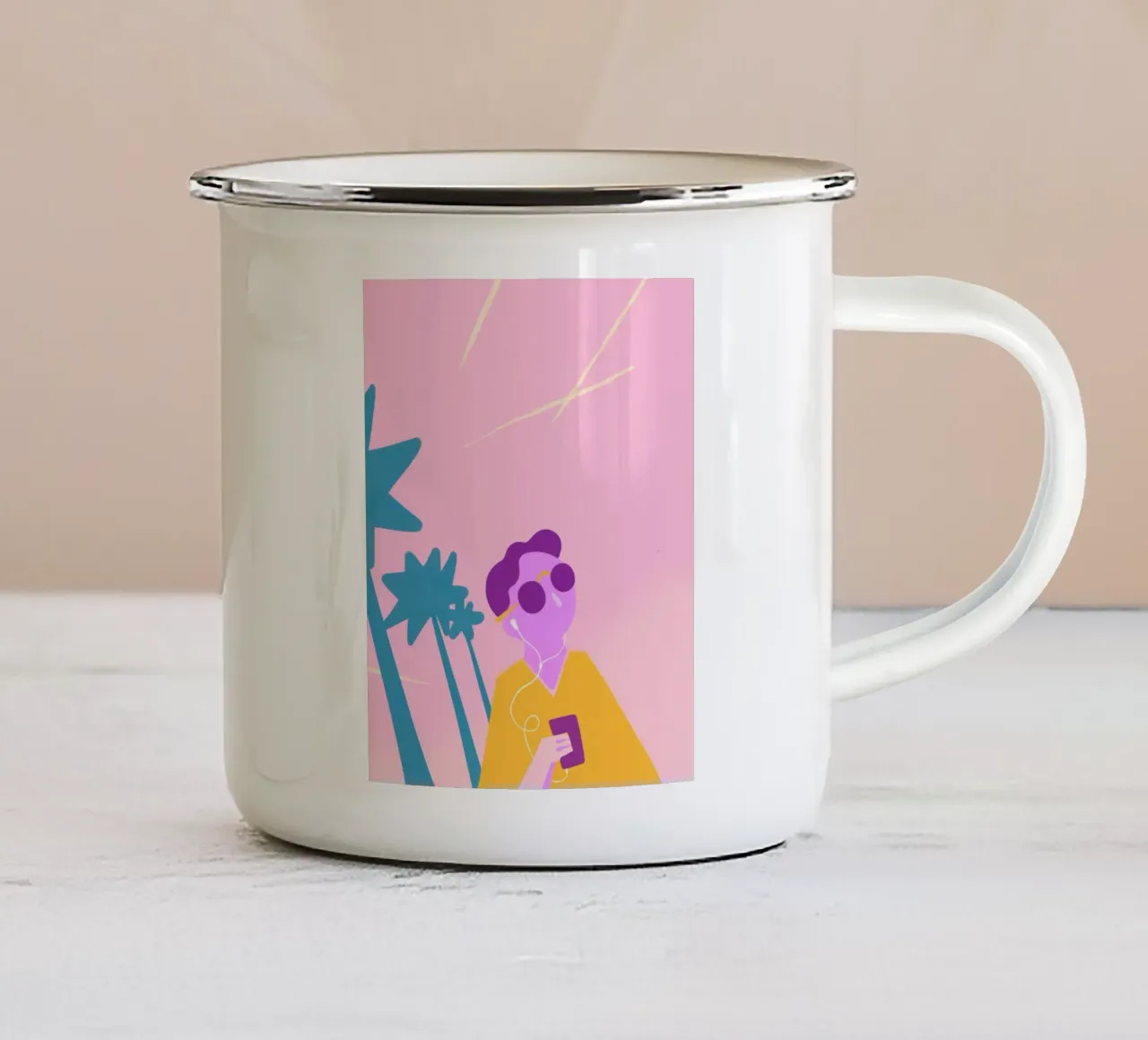 Beach Vibes tazza in smalto da Johannes Lott Illustration