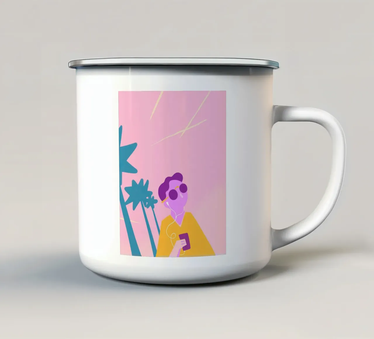 Beach Vibes tazza in smalto da Johannes Lott Illustration