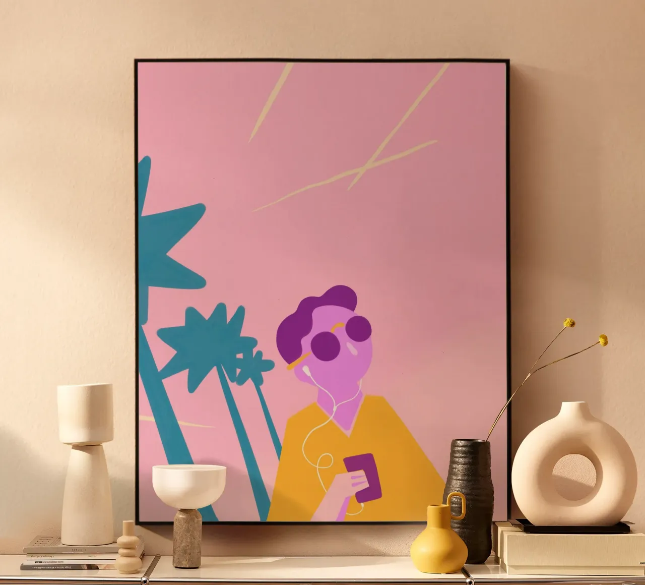 Beach Vibes alluminio dibond da Johannes Lott Illustration