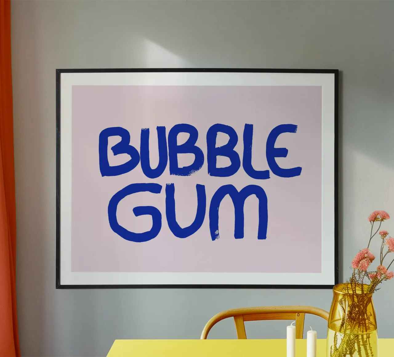 SUN Bubble Gum poster con telaio in alluminio da All Colours