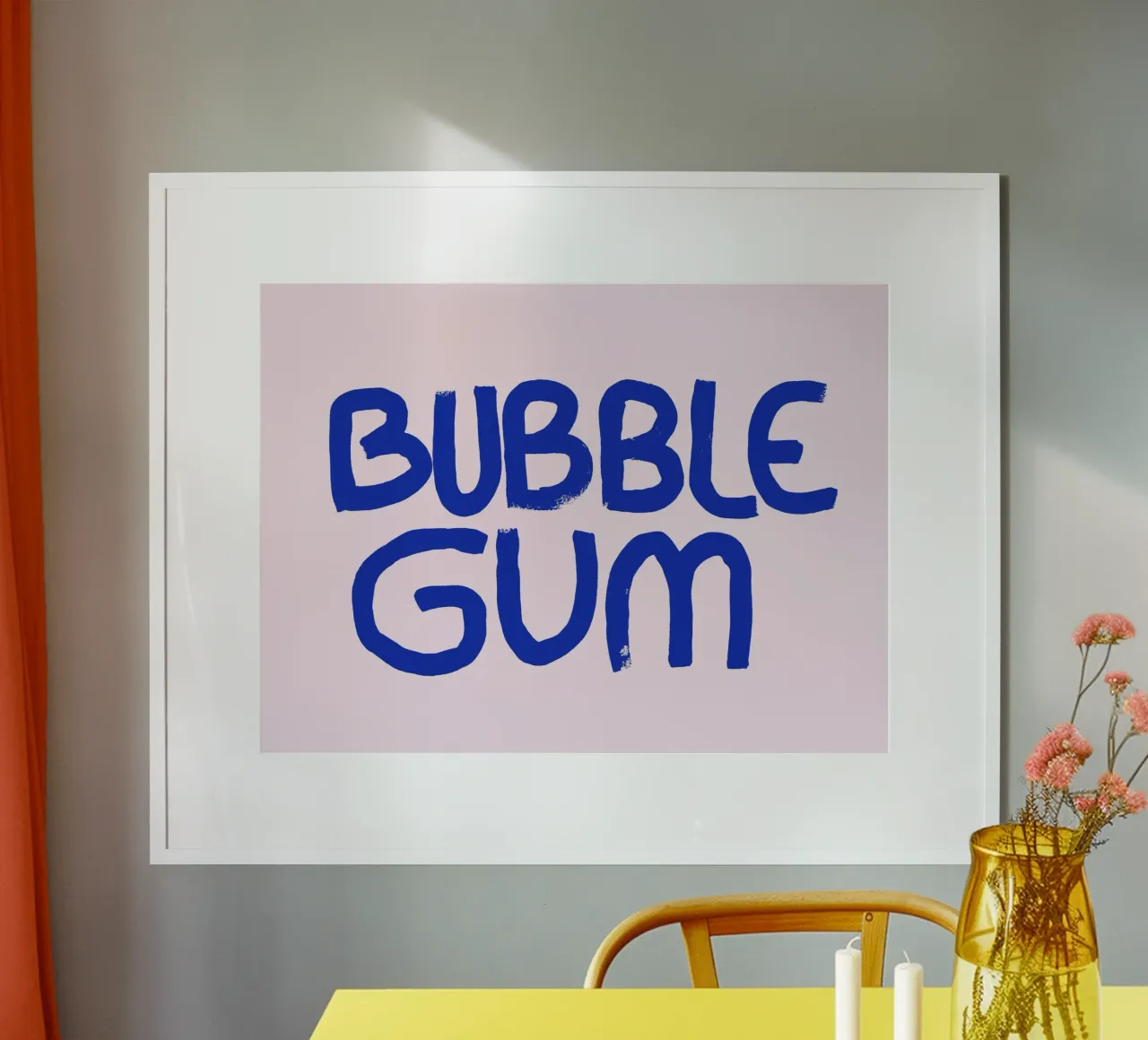 SUN Bubble Gum poster con telaio in alluminio da All Colours