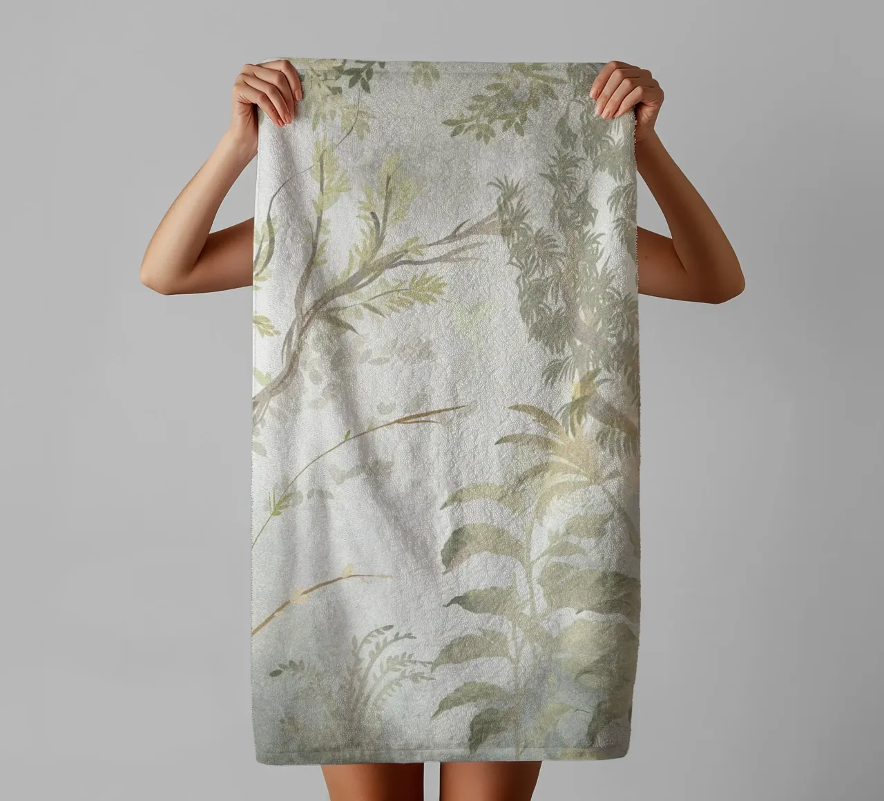 Fantasy realm garden misty pastel muted colors towel by mysteriouscoco