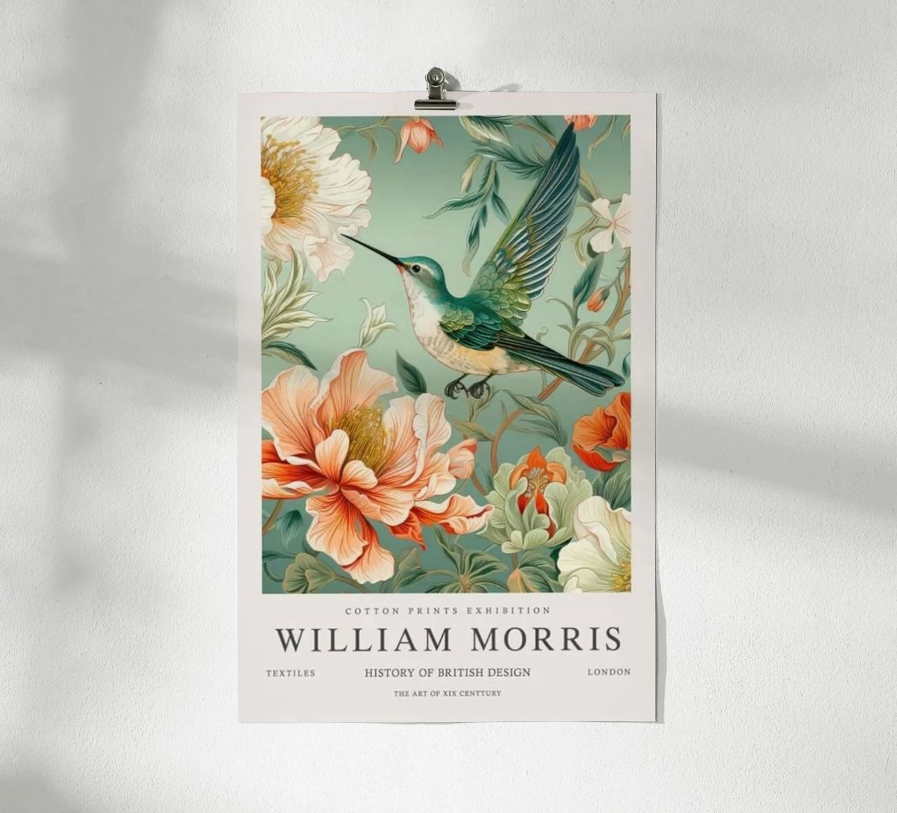 william morris - hummingbird with flowers poster by Art Crew Kbm