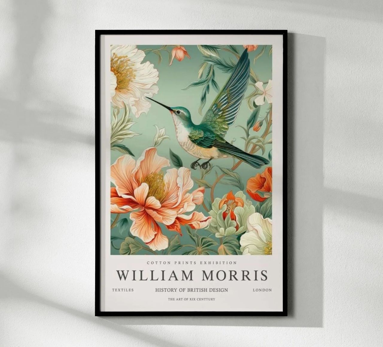 william morris - hummingbird with flowers poster by Art Crew Kbm