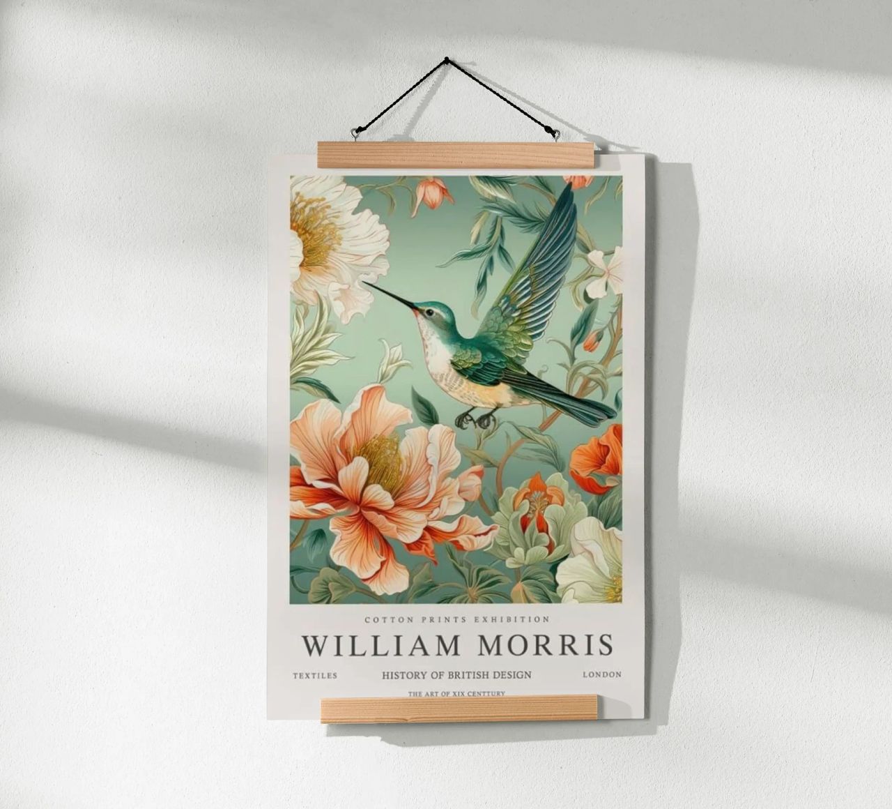 william morris - hummingbird with flowers poster by Art Crew Kbm