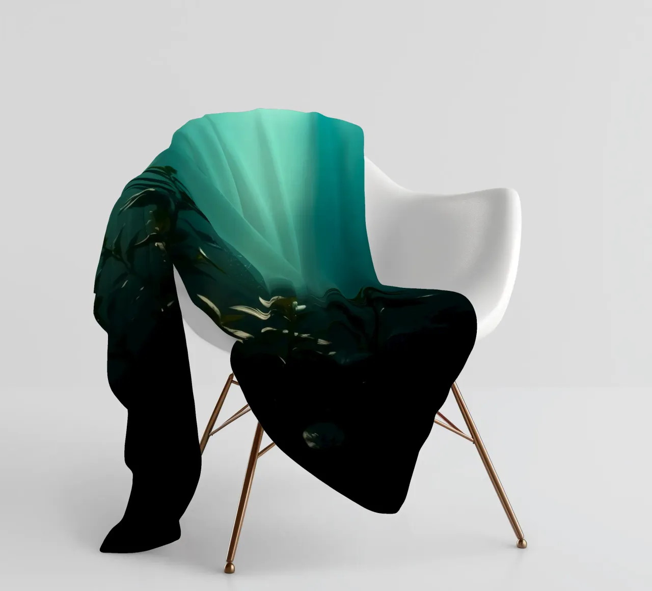 Underwater plants illuminated by soft rays of light fleece blanket by DesignDoodle