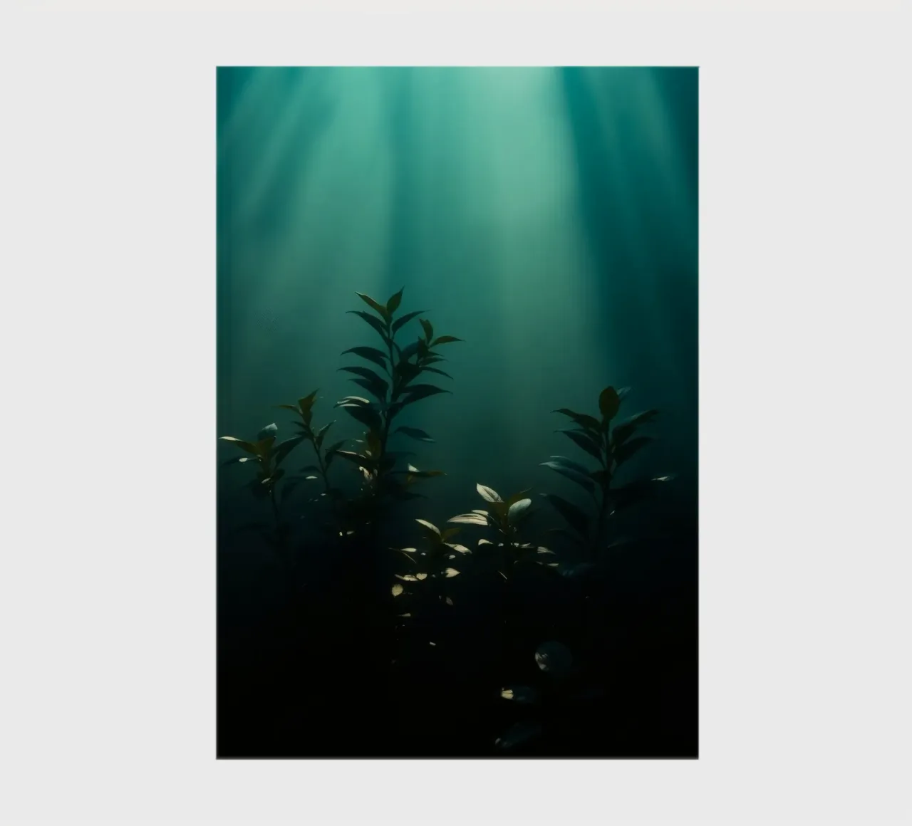 Underwater plants illuminated by soft rays of light notebook by DesignDoodle