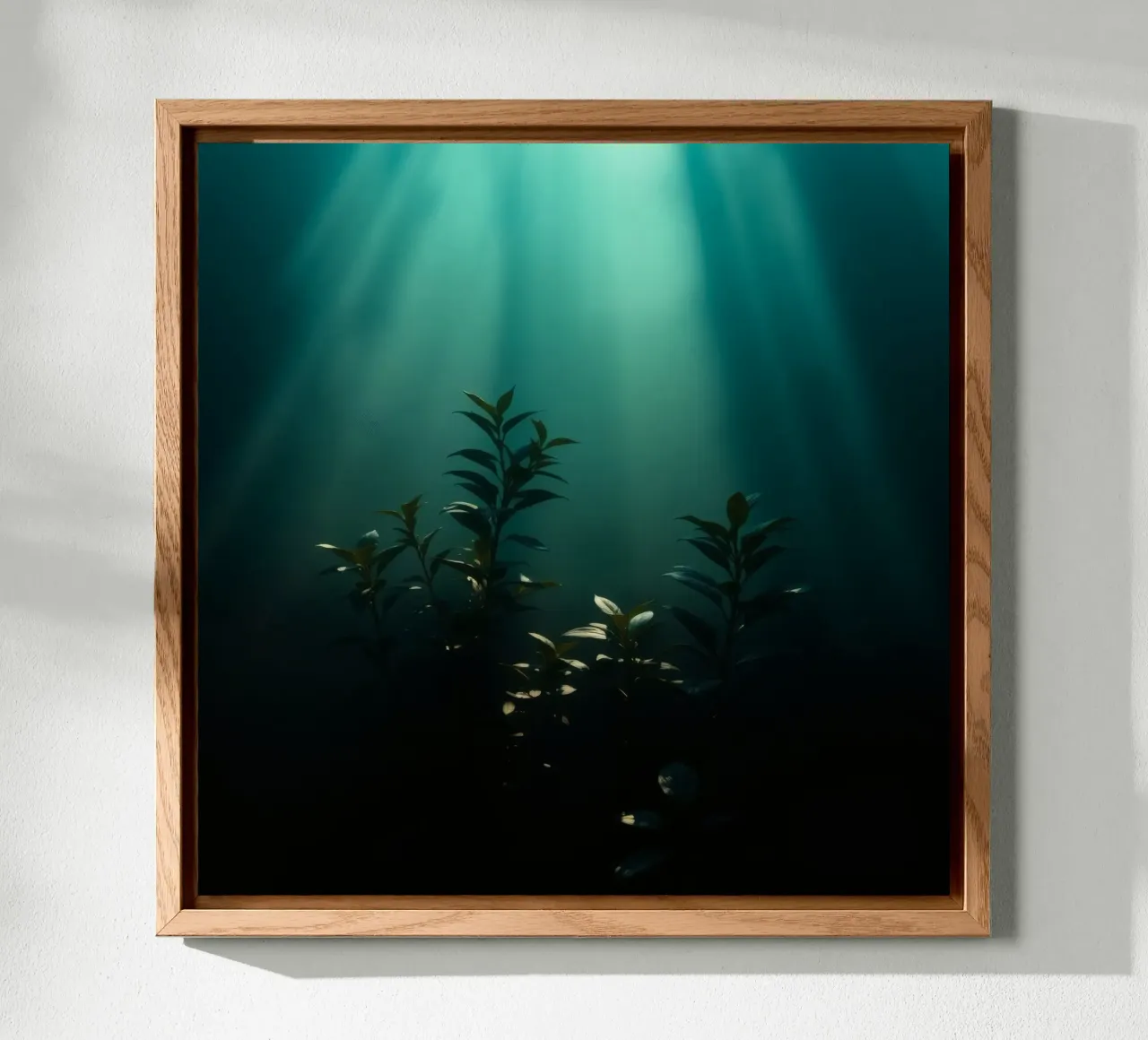 Underwater plants illuminated by soft rays of light alu-dibond by DesignDoodle