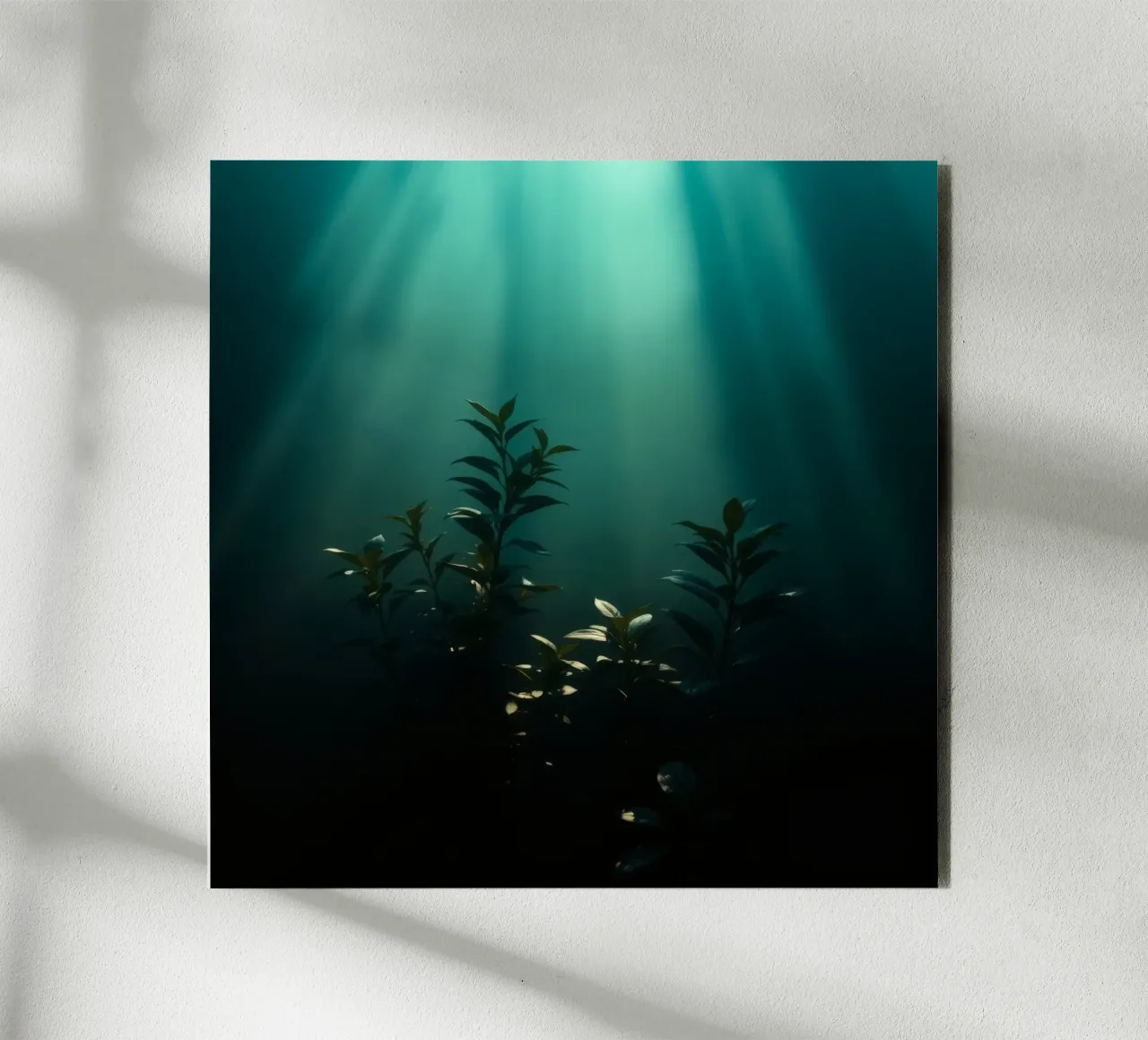 Underwater plants illuminated by soft rays of light alu-dibond by DesignDoodle