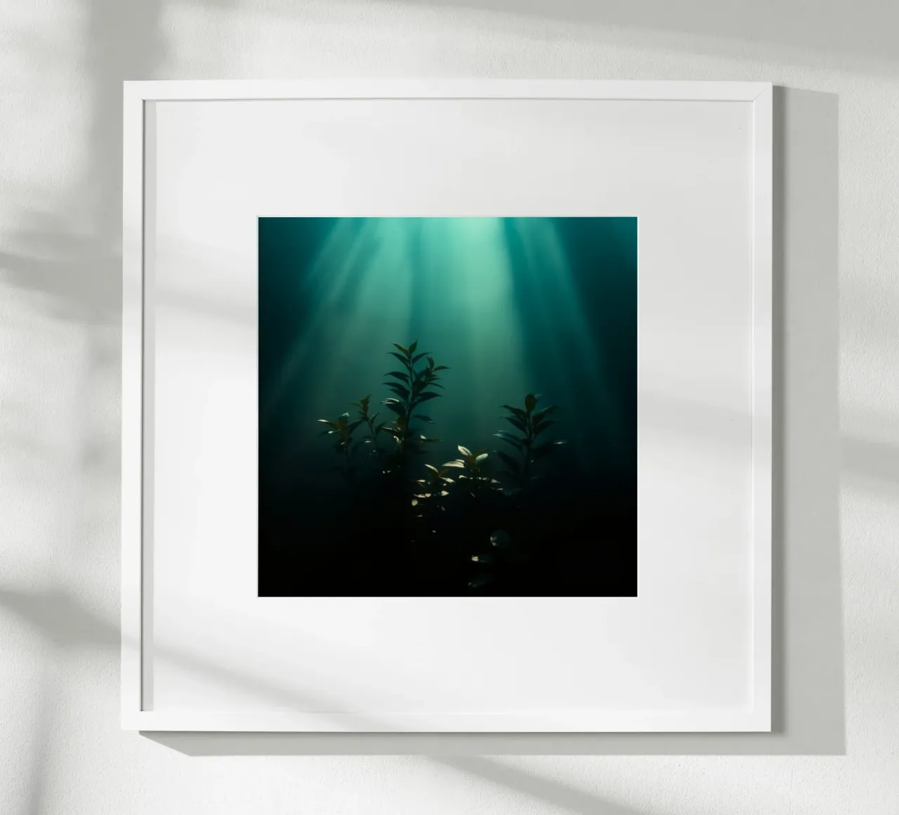 Underwater plants illuminated by soft rays of light hahnemühle by DesignDoodle