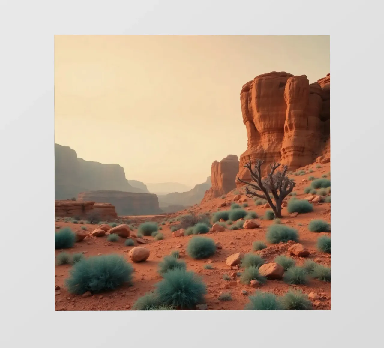 Stupendo paesaggio desertico con formazioni rocciose rosse telo in pvc da DesignDoodle