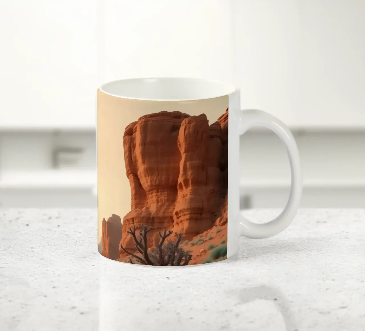Stupendo paesaggio desertico con formazioni rocciose rosse tazza in ceramica da DesignDoodle