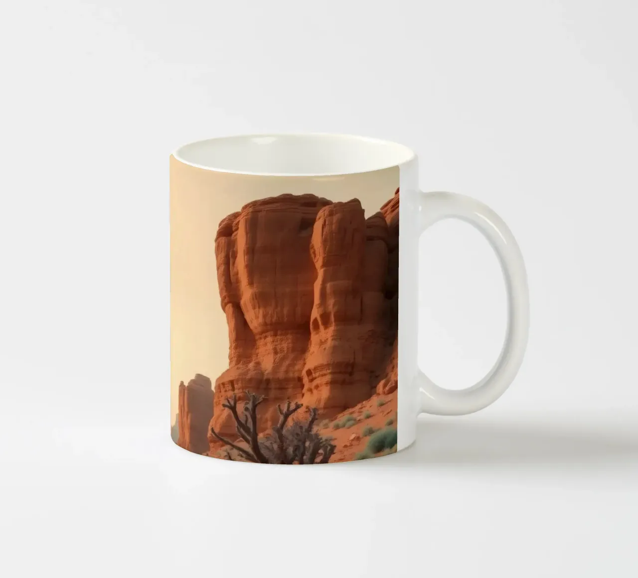 Stupendo paesaggio desertico con formazioni rocciose rosse tazza in ceramica da DesignDoodle
