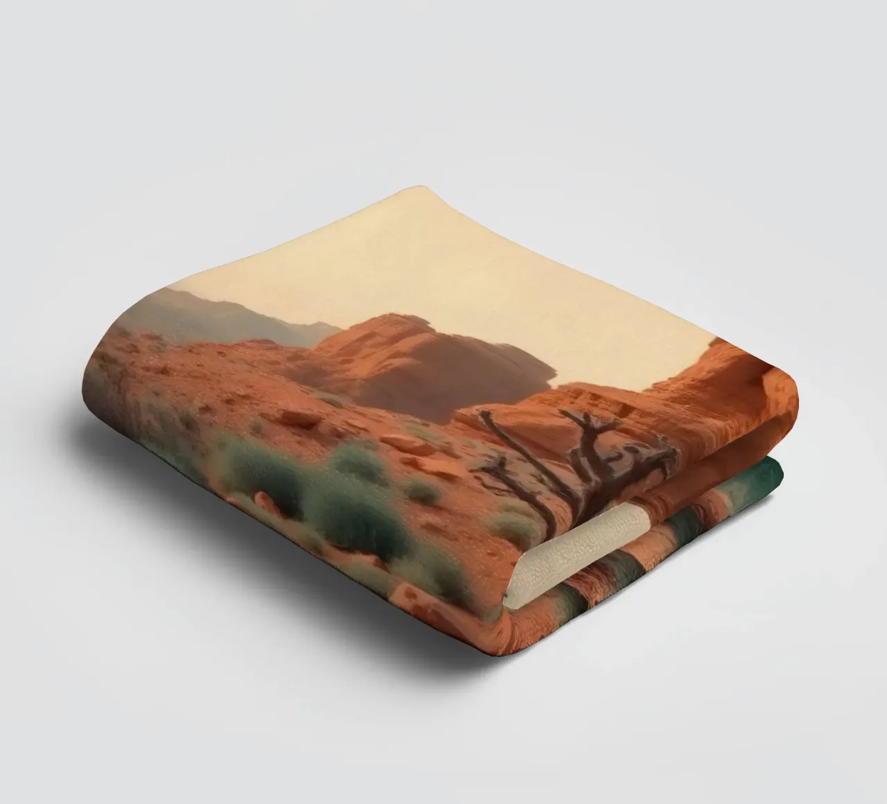 Stupendo paesaggio desertico con formazioni rocciose rosse asciugamano da bagno da DesignDoodle
