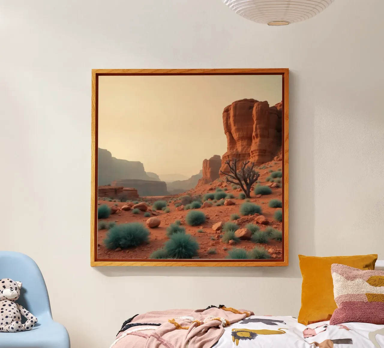 Stunning desert landscape featuring red rock formations acrylic glass by DesignDoodle