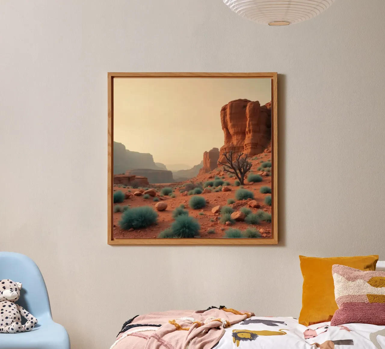 Stupendo paesaggio desertico con formazioni rocciose rosse alluminio dibond da DesignDoodle