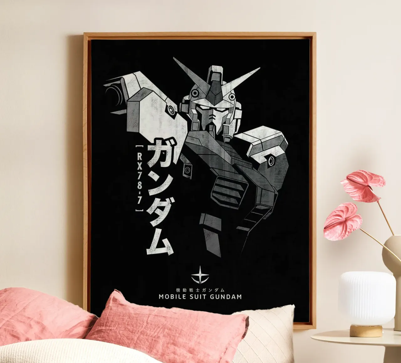 Gundam Mobile Suit tela con Cornice a cassetta da Waylons Studio