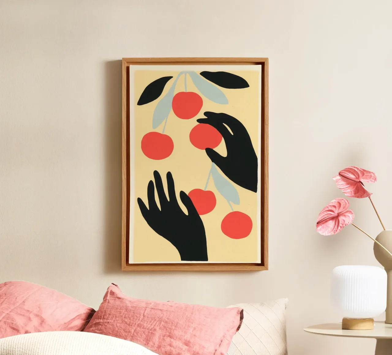 Raccolta di ciliegie | Ispirato a Matisse tela con Cornice a cassetta da Autofocus