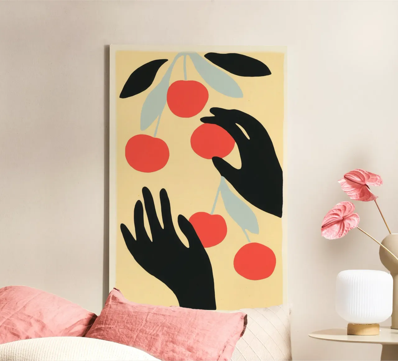 Raccolta di ciliegie | Ispirato a Matisse tela con Cornice a cassetta da Autofocus