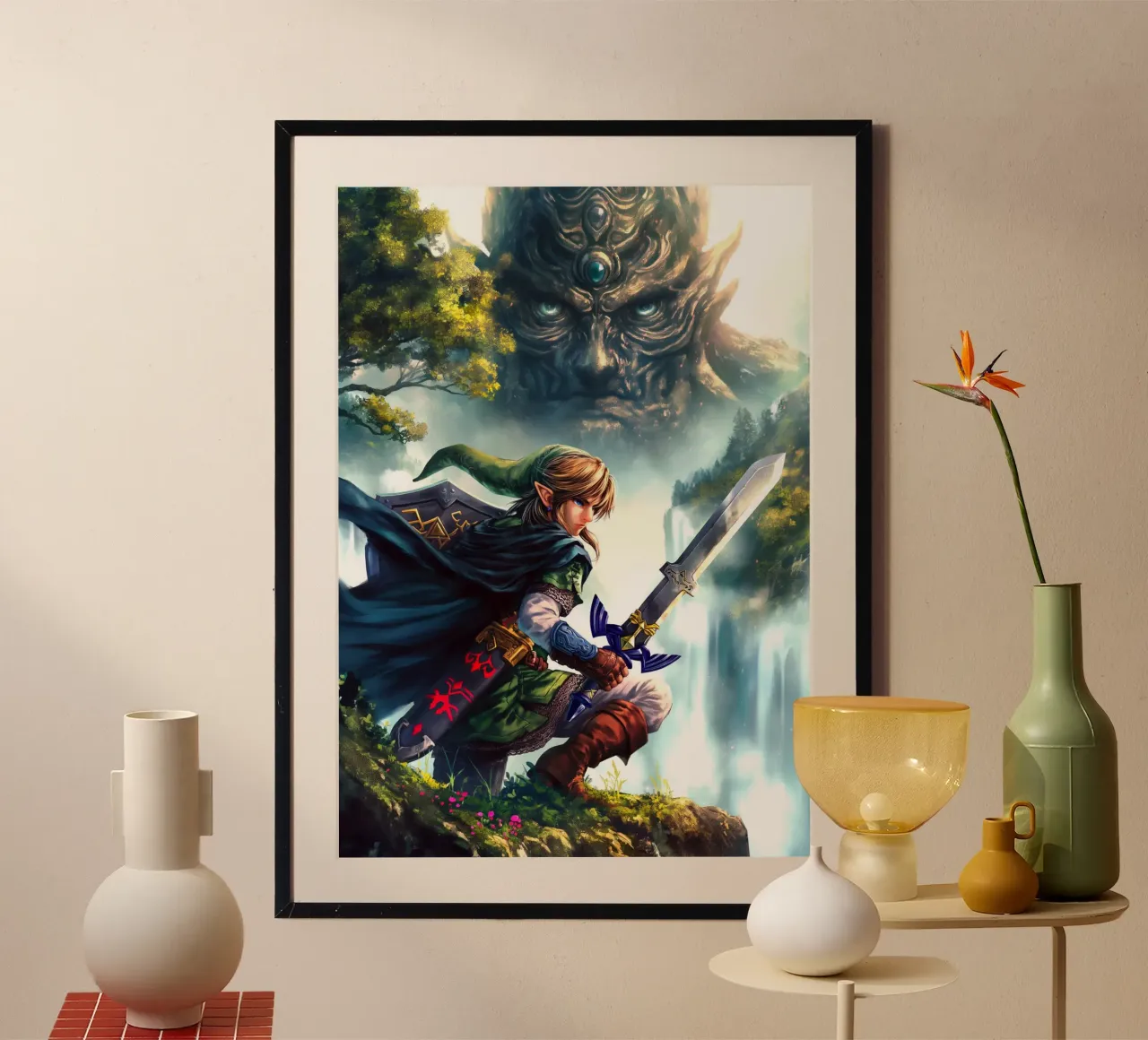 Link La leggenda di Zelda poster con telaio in plastica da Fleur de Lys