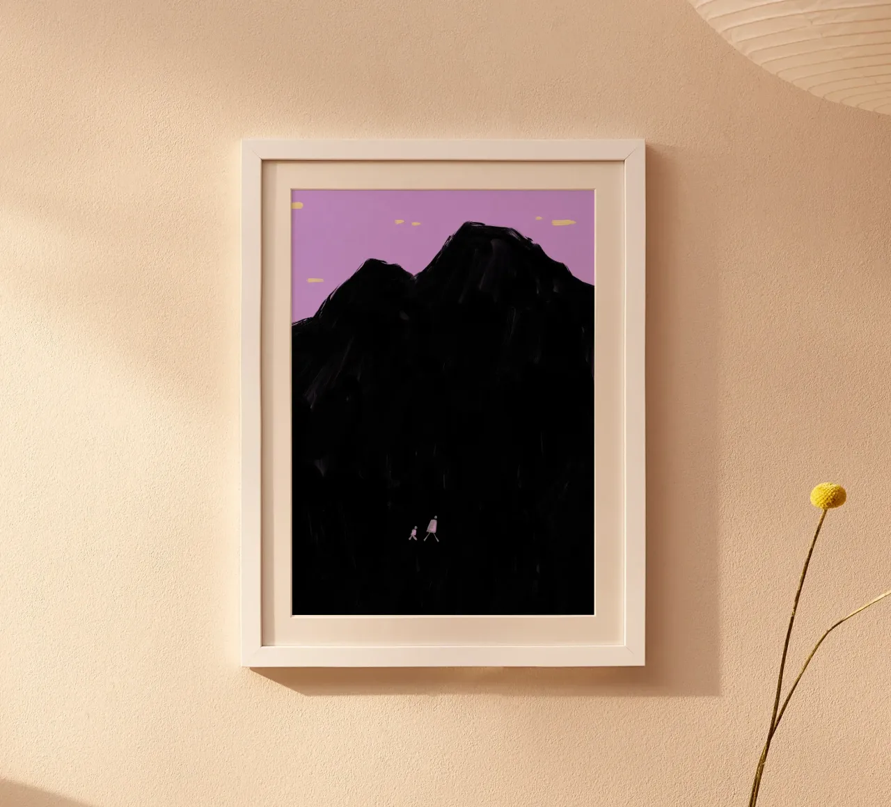 La montagna poster con telaio in plastica da Johannes Lott Illustration