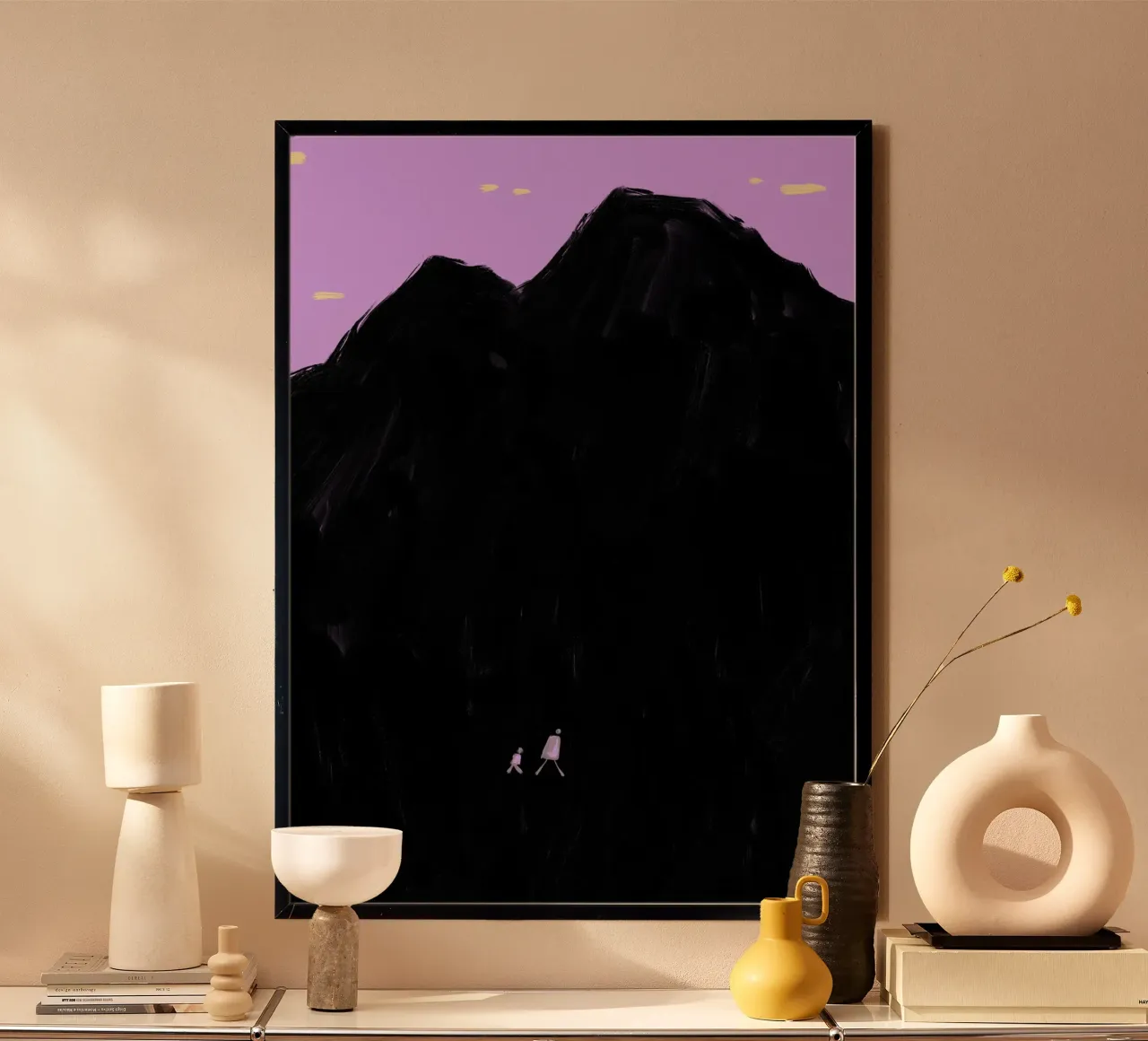 La montagna poster con telaio in plastica da Johannes Lott Illustration