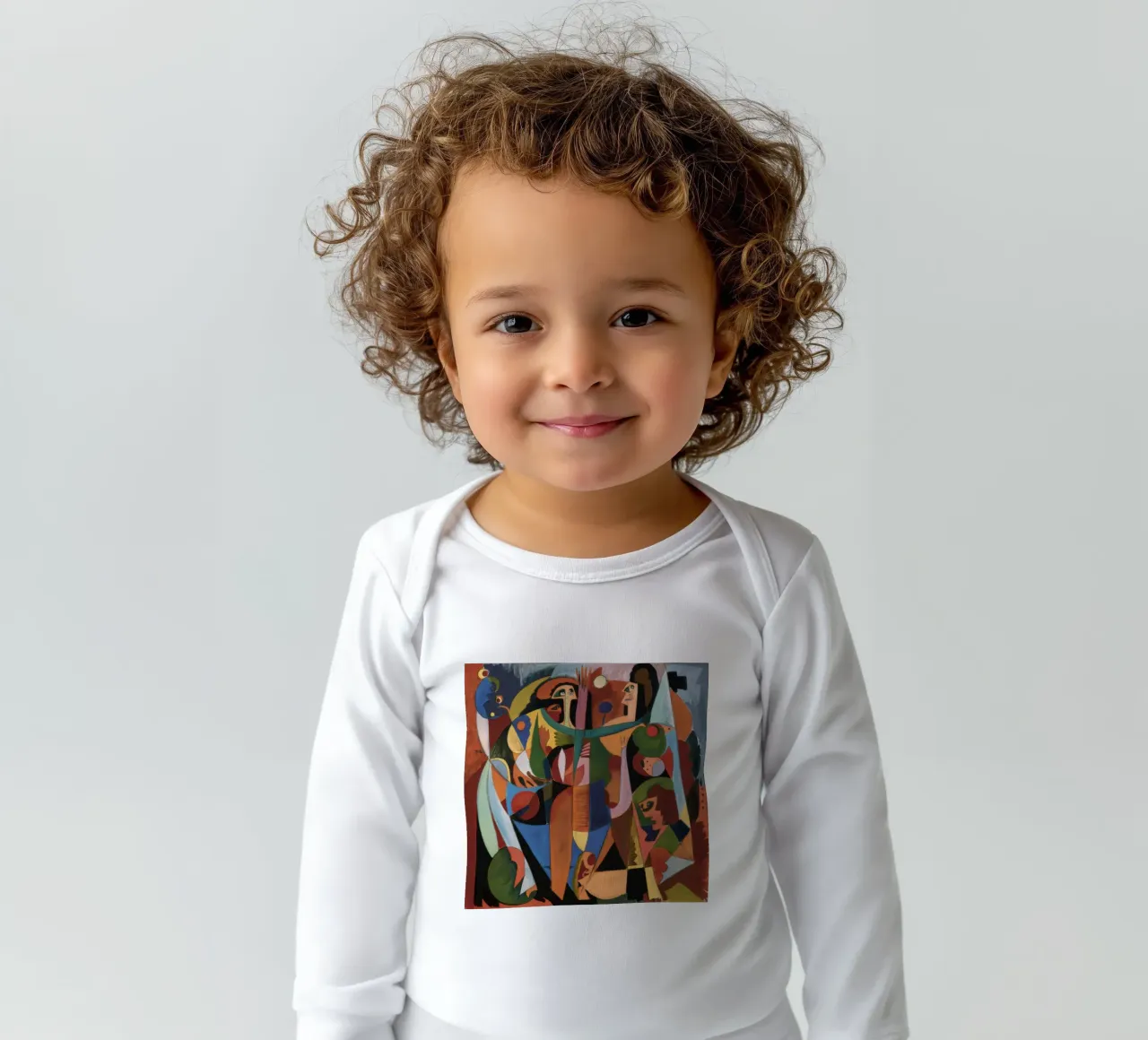 Intertwined Ritual Maze long-sleeve baby romper by Obisidian Brush