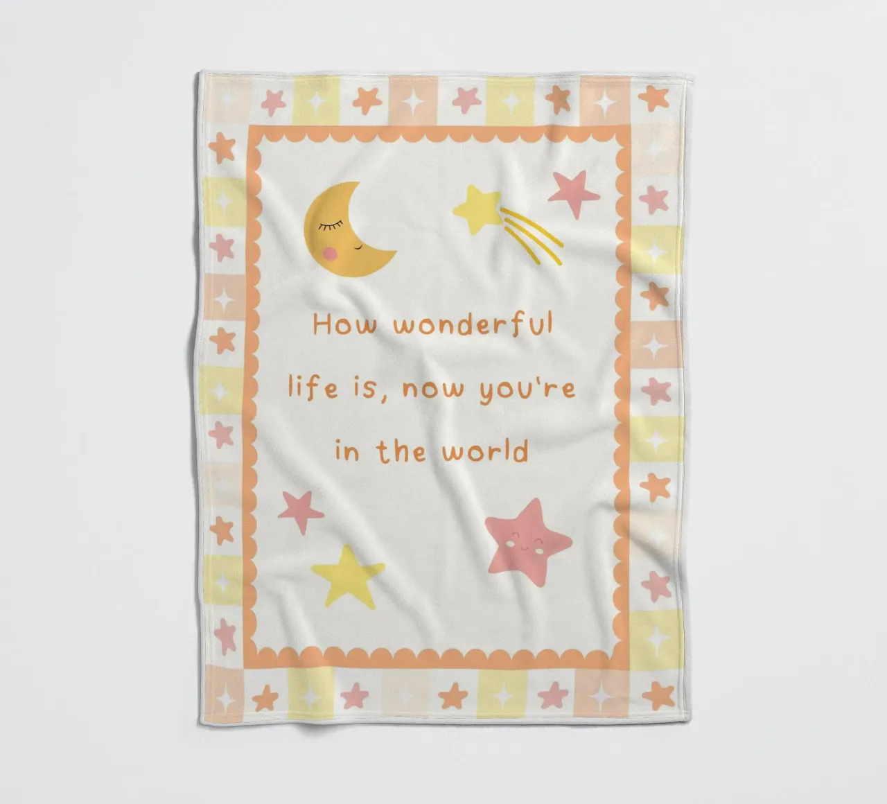 How Wonderful Life Is, Nursery Cute Print fleece blanket by SunshinePrints