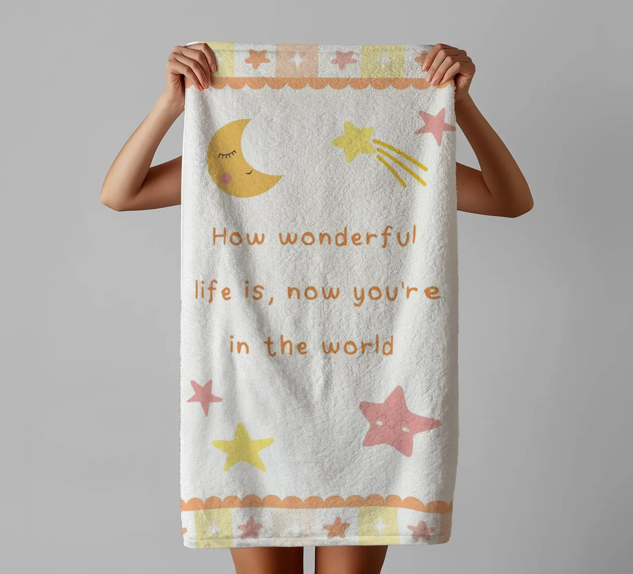 How Wonderful Life Is, Nursery Cute Print towel by SunshinePrints