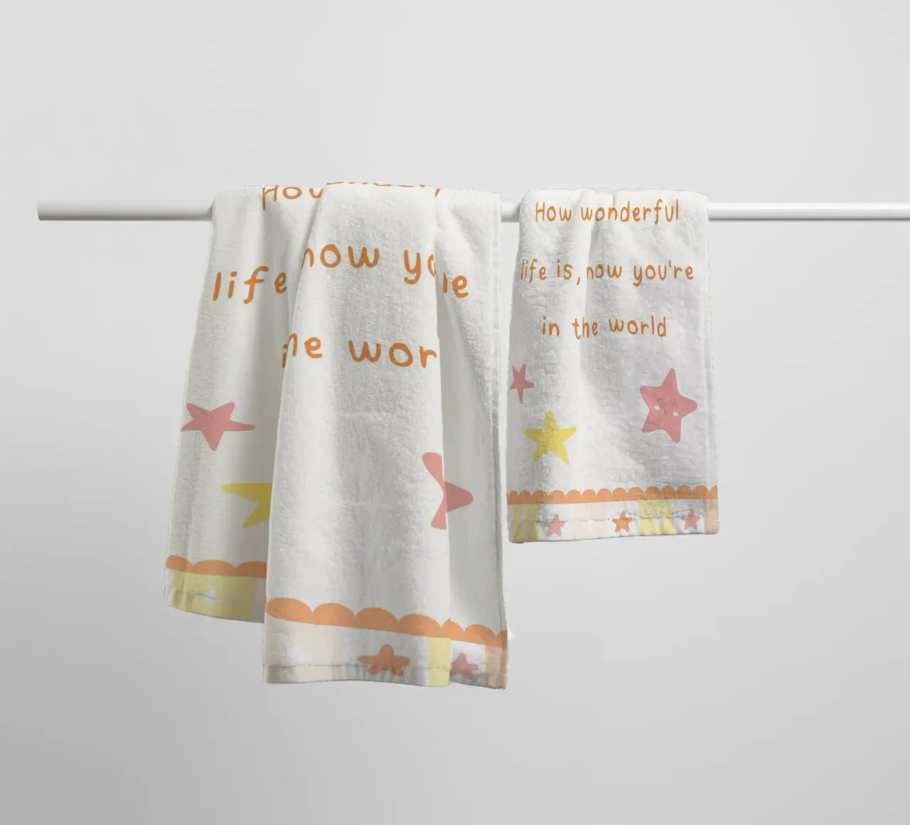 How Wonderful Life Is, Nursery Cute Print towel by SunshinePrints