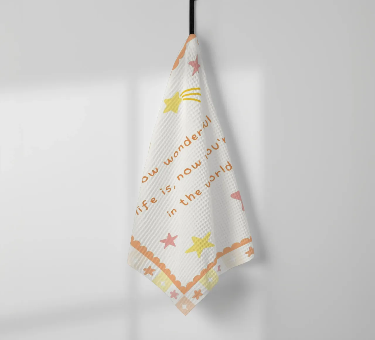 How Wonderful Life Is, Nursery Cute Print (La vie est merveilleuse) torchon de SunshinePrints