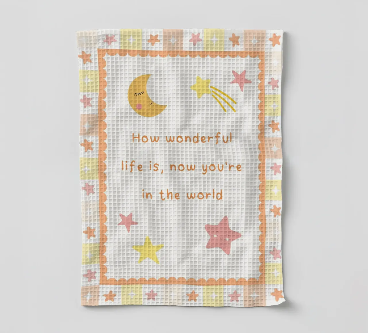 How Wonderful Life Is, Nursery Cute Print (La vie est merveilleuse) torchon de SunshinePrints