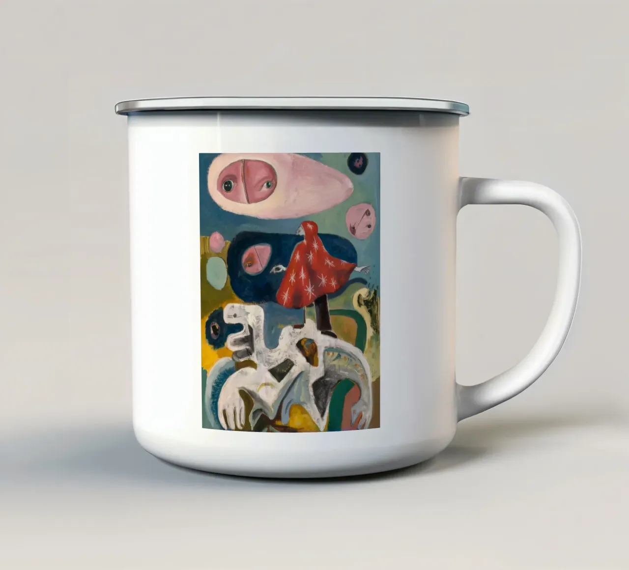 Volo da sogno con i funghi tazza in smalto da Obisidian Brush