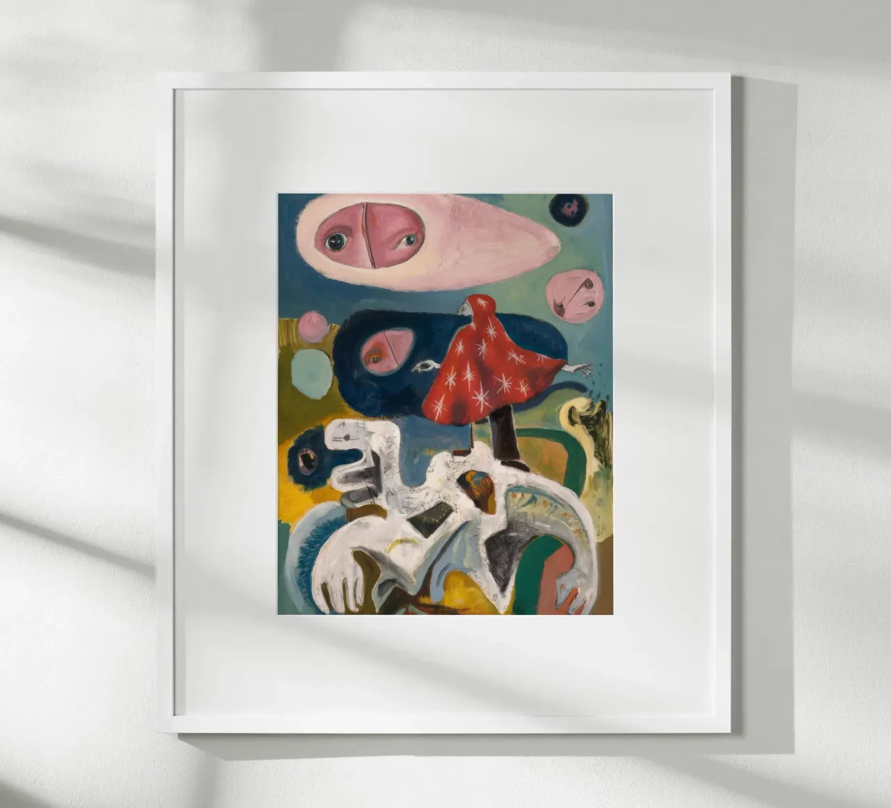 Volo da sogno con i funghi poster con telaio in alluminio da Obisidian Brush