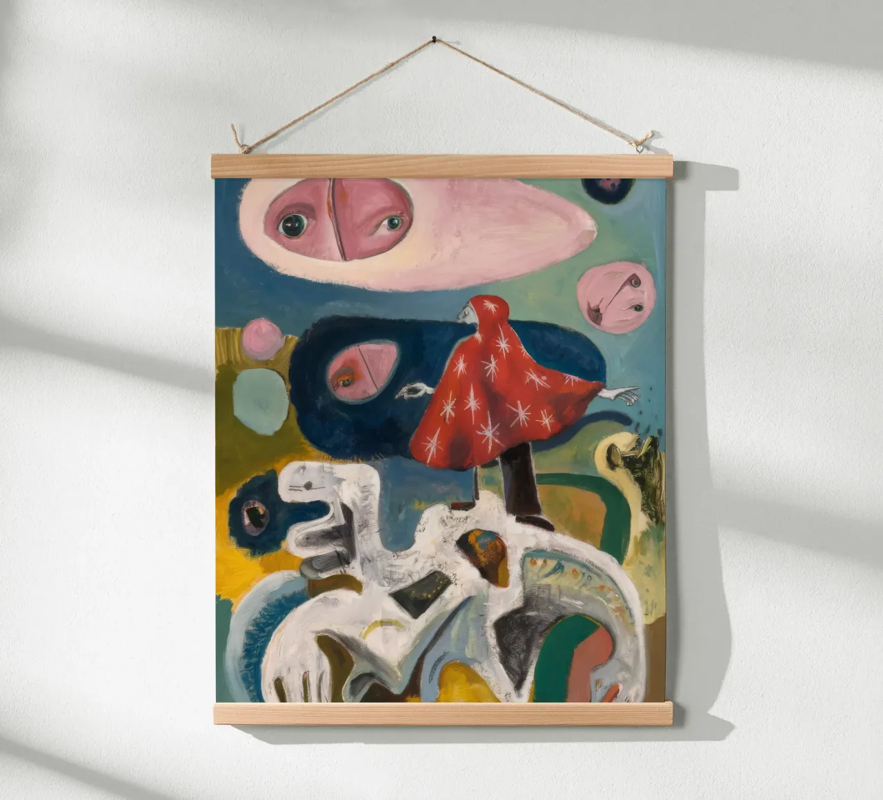 Volo da sogno con i funghi poster con telaio in alluminio da Obisidian Brush
