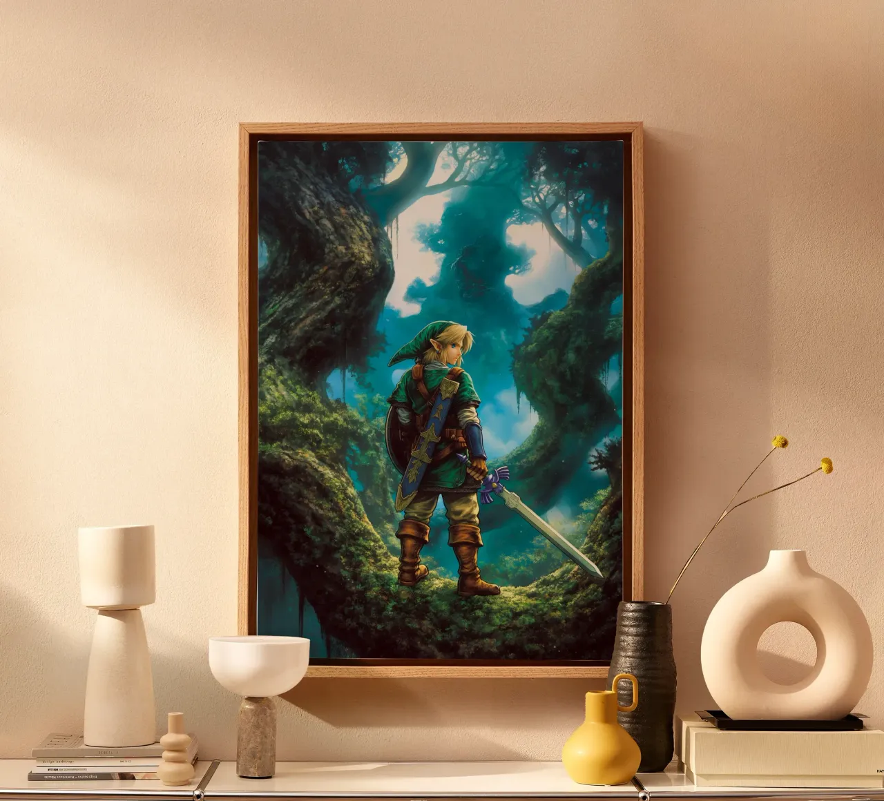 Link The Legend Of Zelda canvas with Floater frame by Fleur de Lys