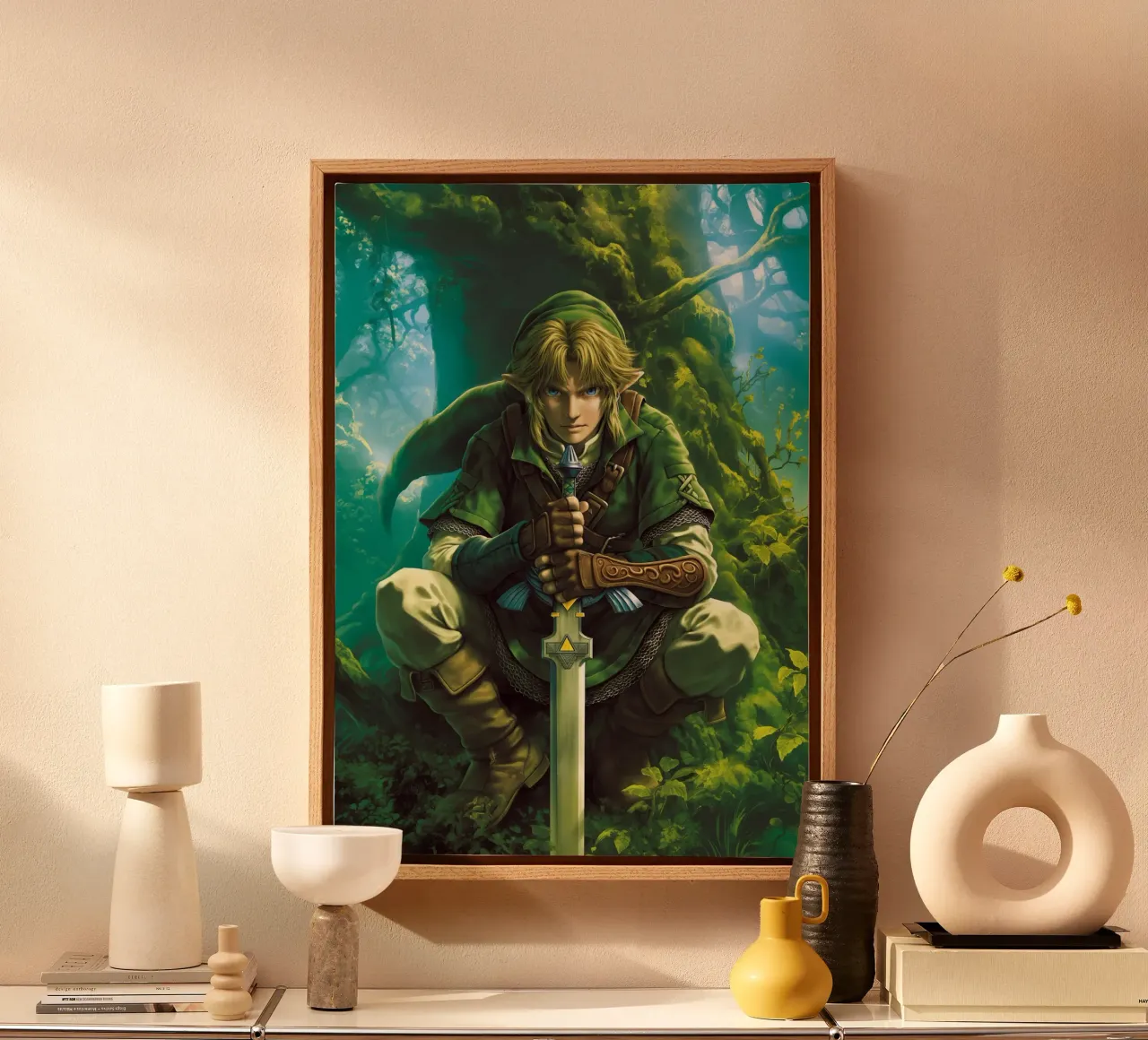 Link The Legend Of Zelda canvas met Baklijst van Fleur de Lys