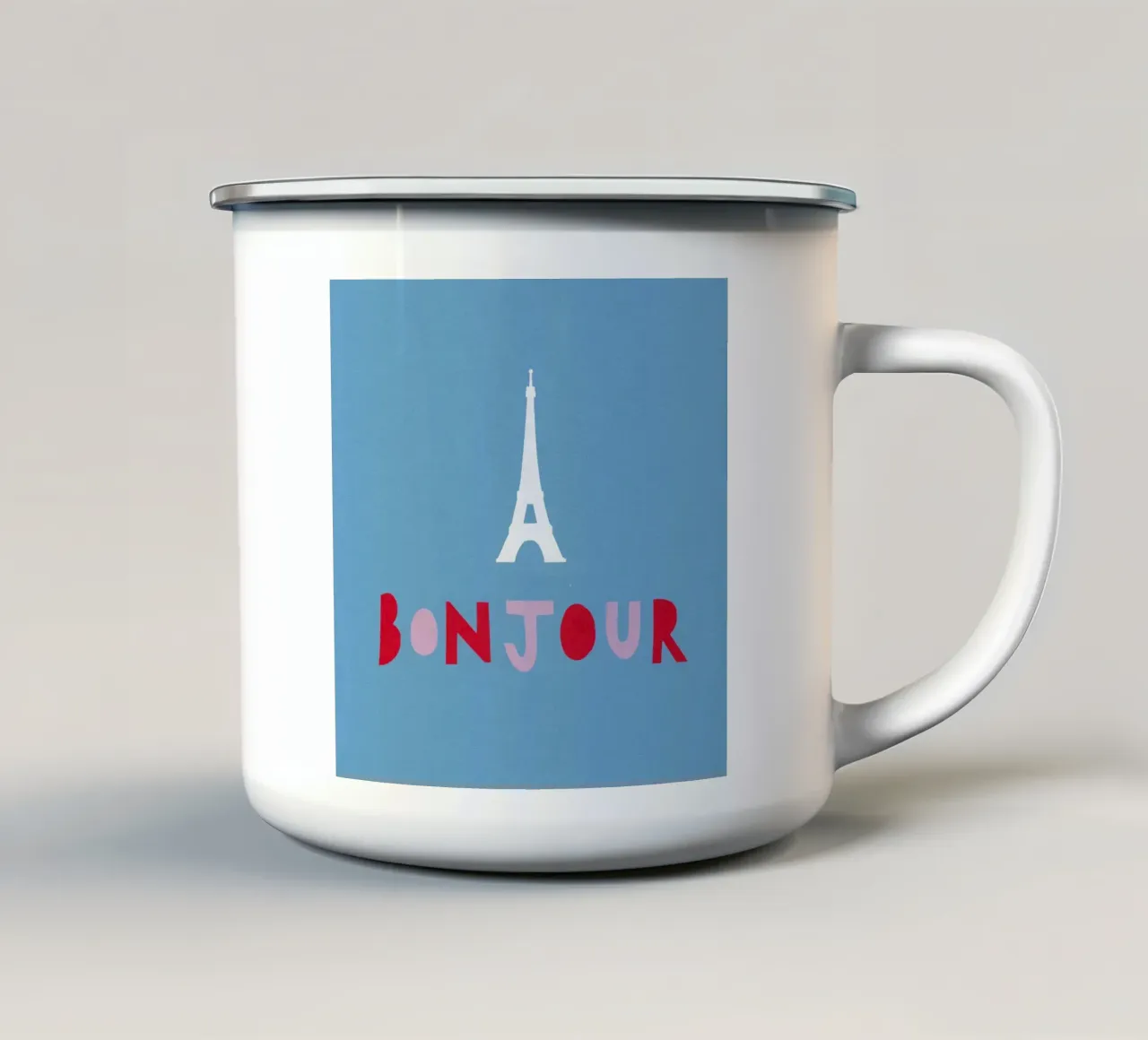 BONJOUR tazza in smalto da Iris Knabenschuh Design