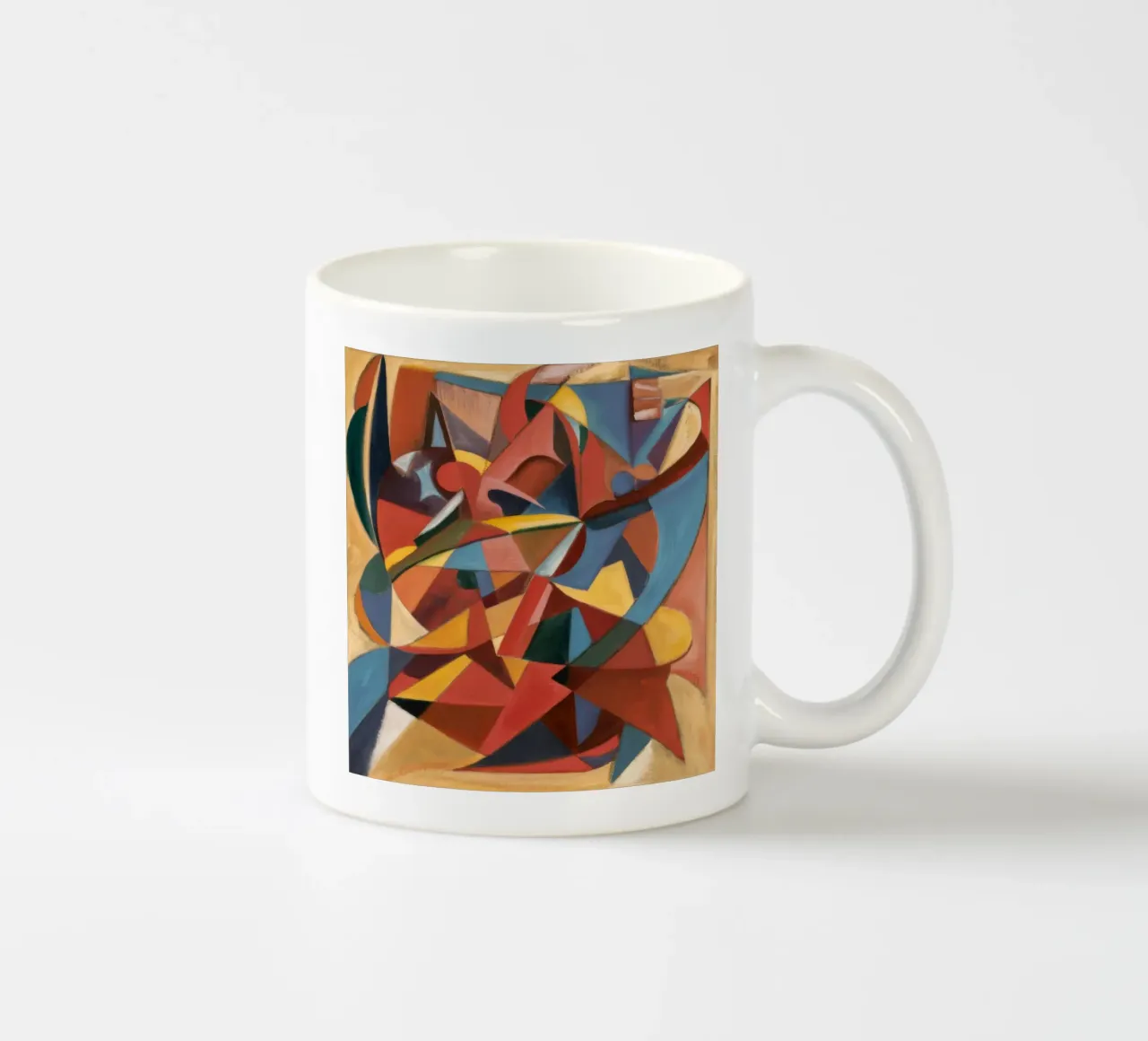 Crimson Spiral Rhythm ceramic mug by Obisidian Brush