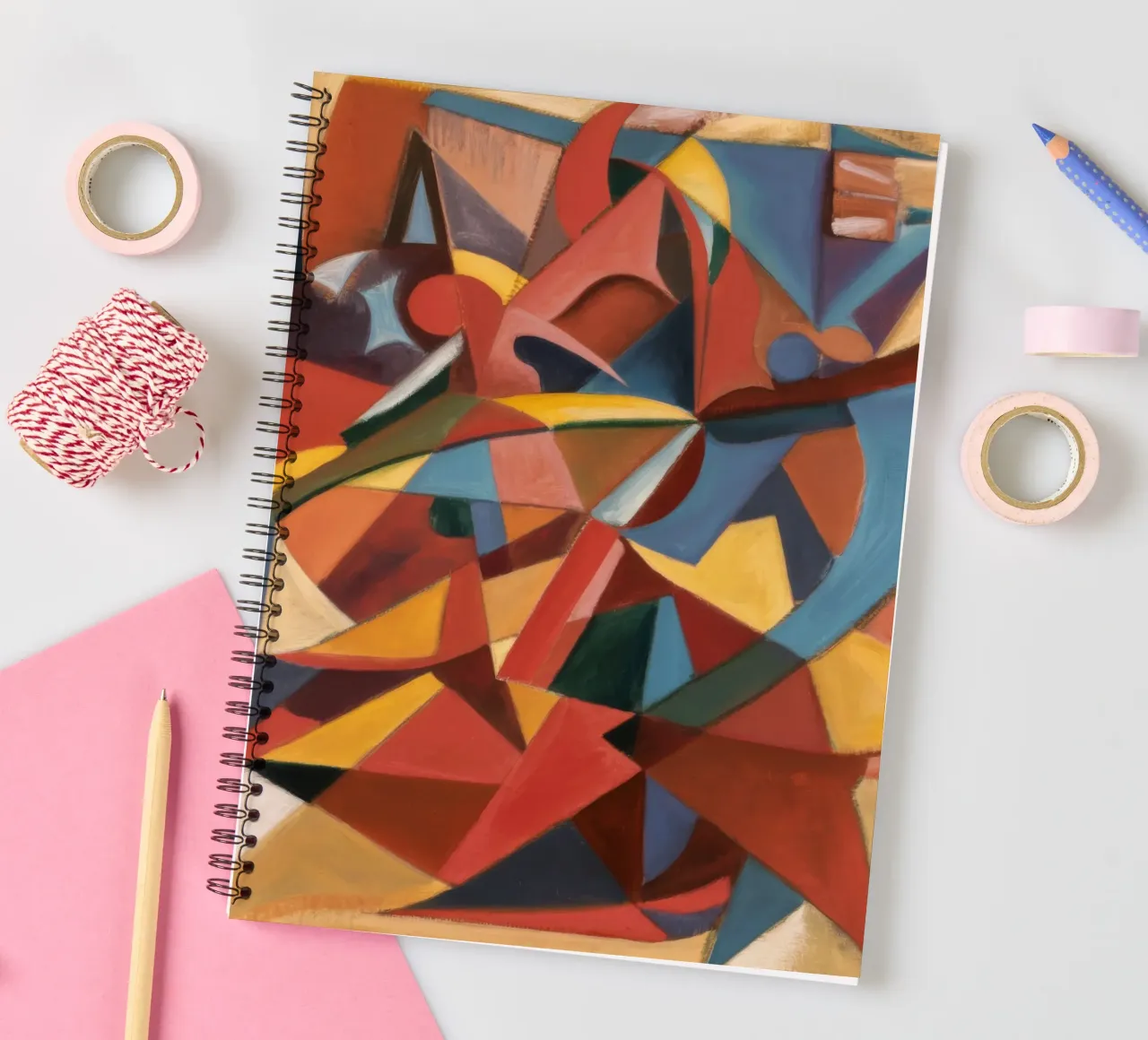 Crimson Spiral Rhythm spiral notebook by Obisidian Brush