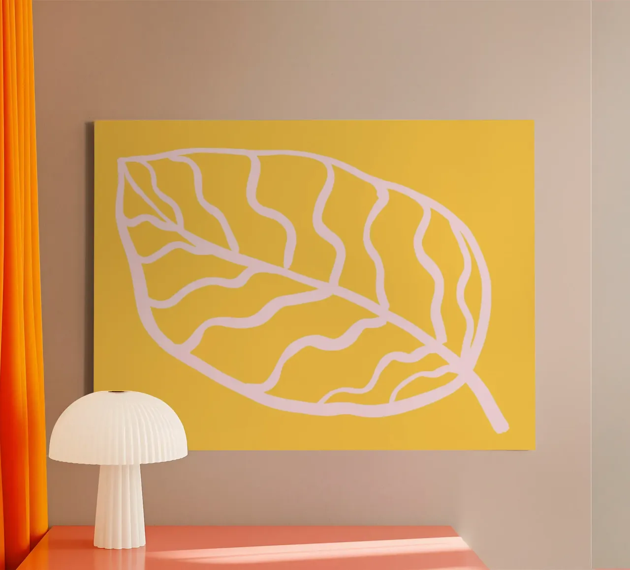 SUN Leaf canvas with Floater frame by All Colours