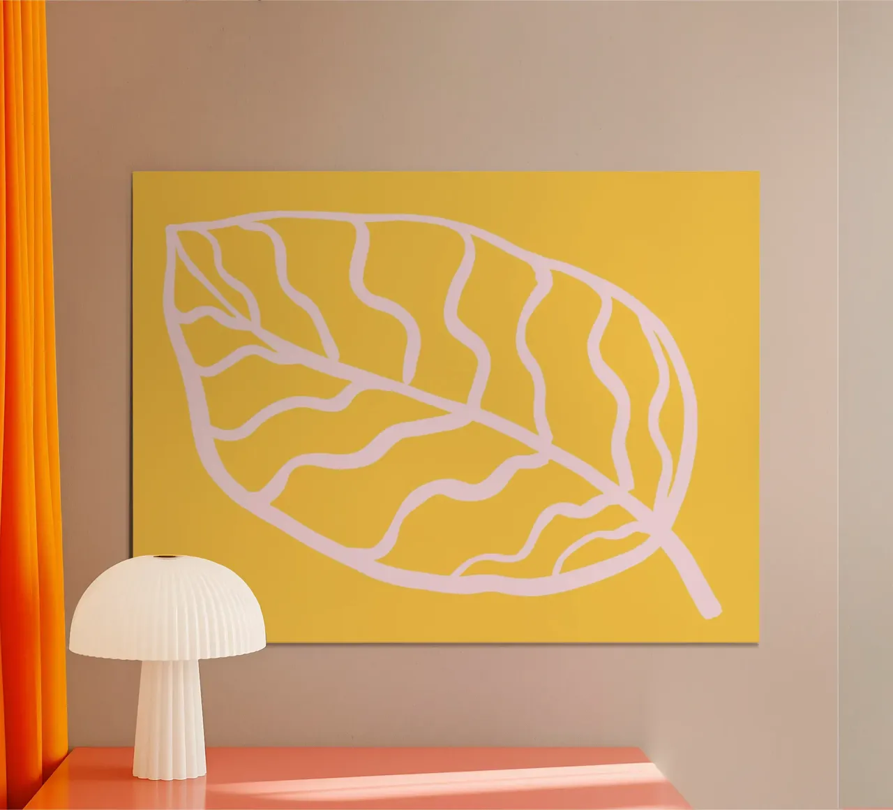 Foglia di sole poster con telaio in alluminio da All Colours