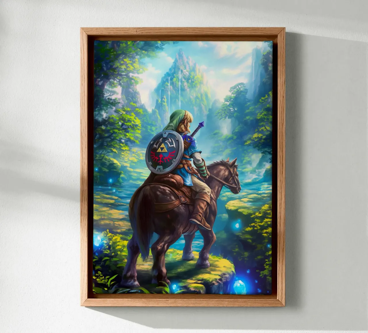 Link The Legend of Zelda canvas with Floater frame by Fleur de Lys