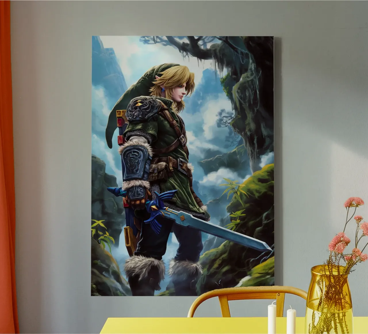 Link The Legend of Zelda canvas with Floater frame by Fleur de Lys