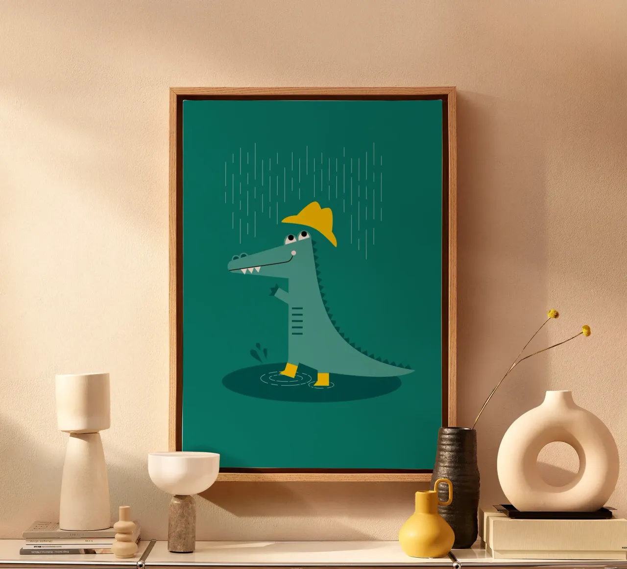 Dancing in the rain Crocodile tela con Cornice a cassetta da Carolin Vonhoff