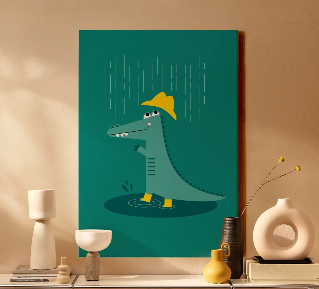Dancing in the rain Crocodile tela con Cornice a cassetta da Carolin Vonhoff