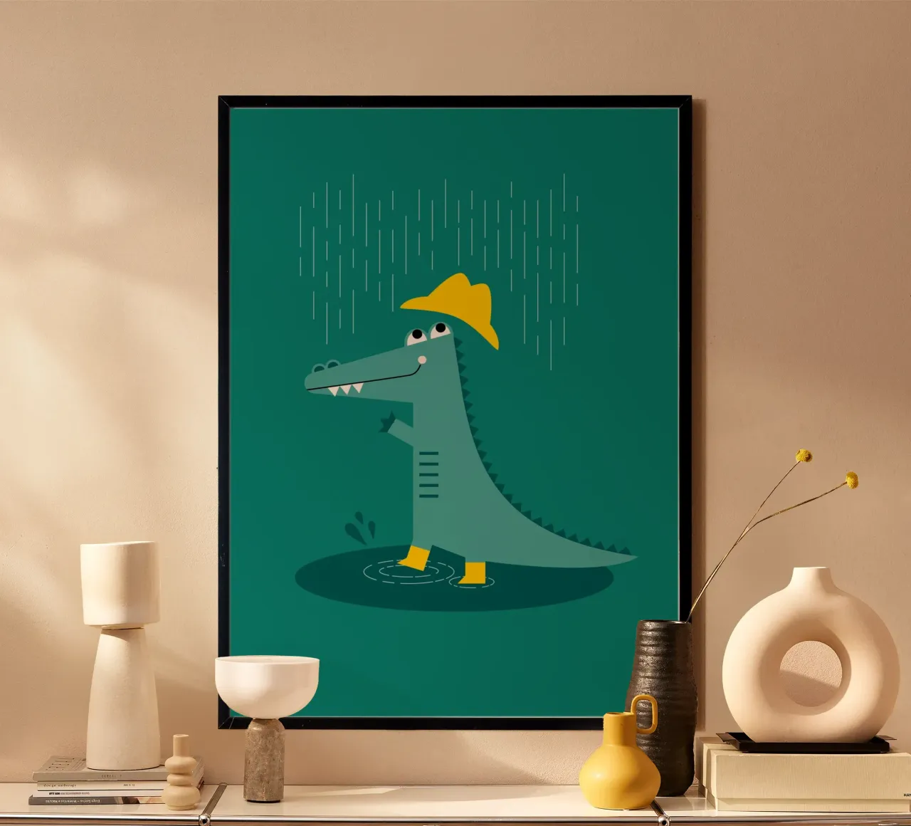 Dancing in the rain Crocodile carta hahnemühle da Carolin Vonhoff