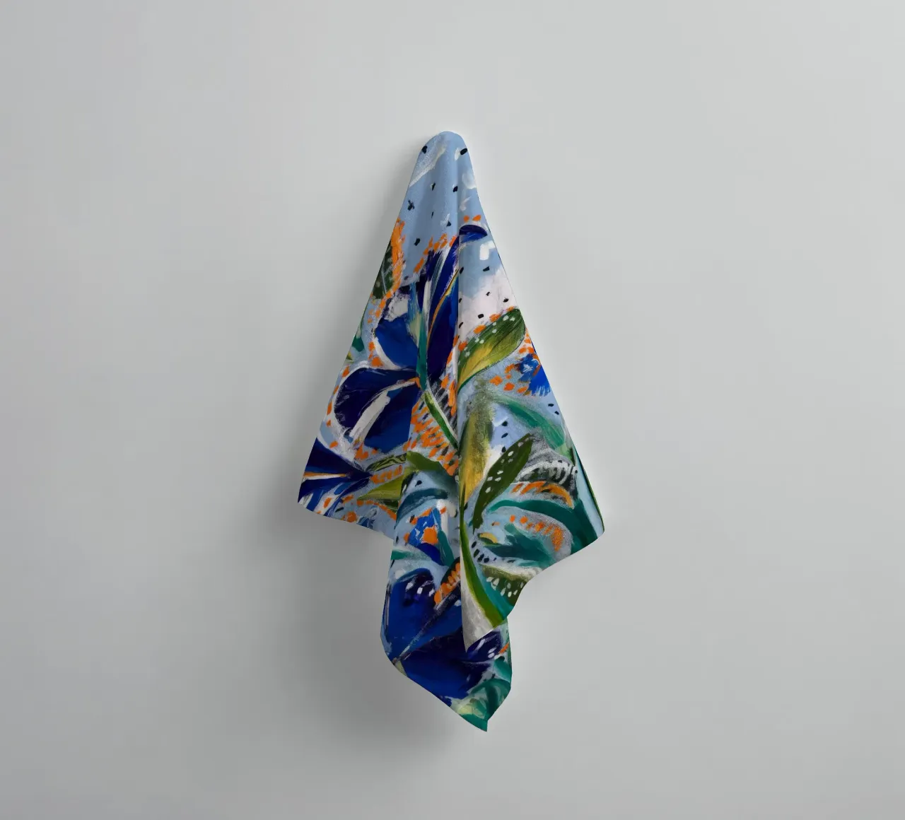 Indigo Bloom Waltz towel by Obisidian Brush